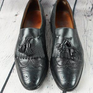 Allen Edmonds Arlington Black Leather 10.5 Mens Shoe Wingtip Brogues Tassels USA